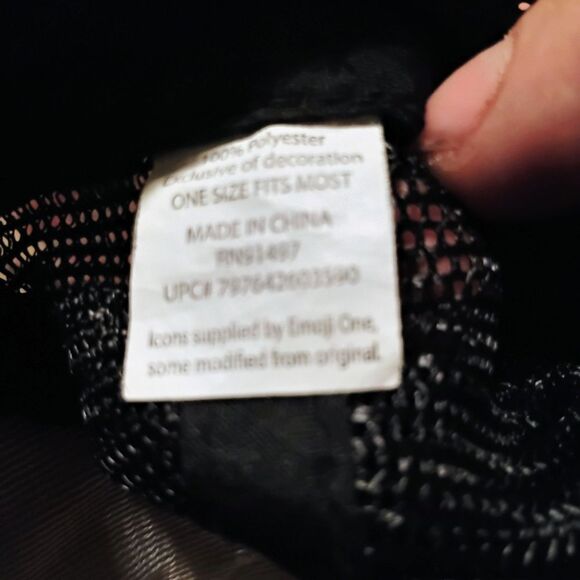 Emoji Pattern Black Trucker Hat     (0995) - Picture 4 of 5